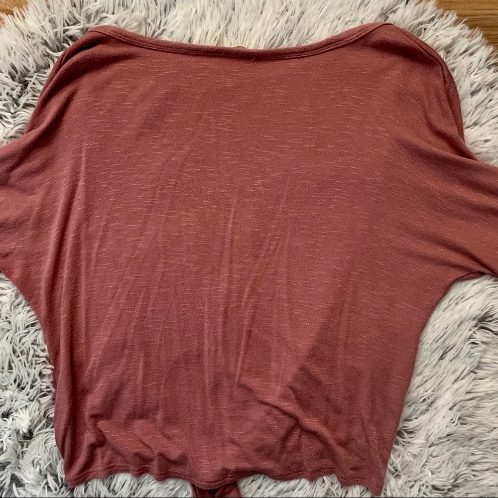 Olivia Rae Dark Pink Top W/ Waist Tie - Picture 5 of 6